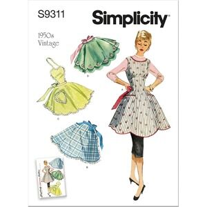 Misses' 1950s Vintage Apron Sewing Pattern Kit, Code S9311